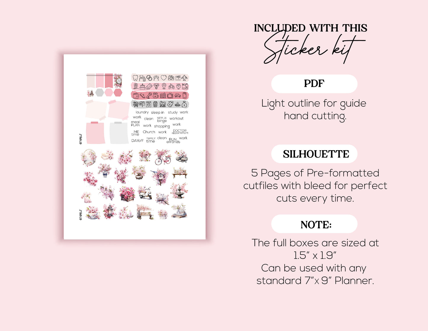 Cherry Blossom Weekly Printable