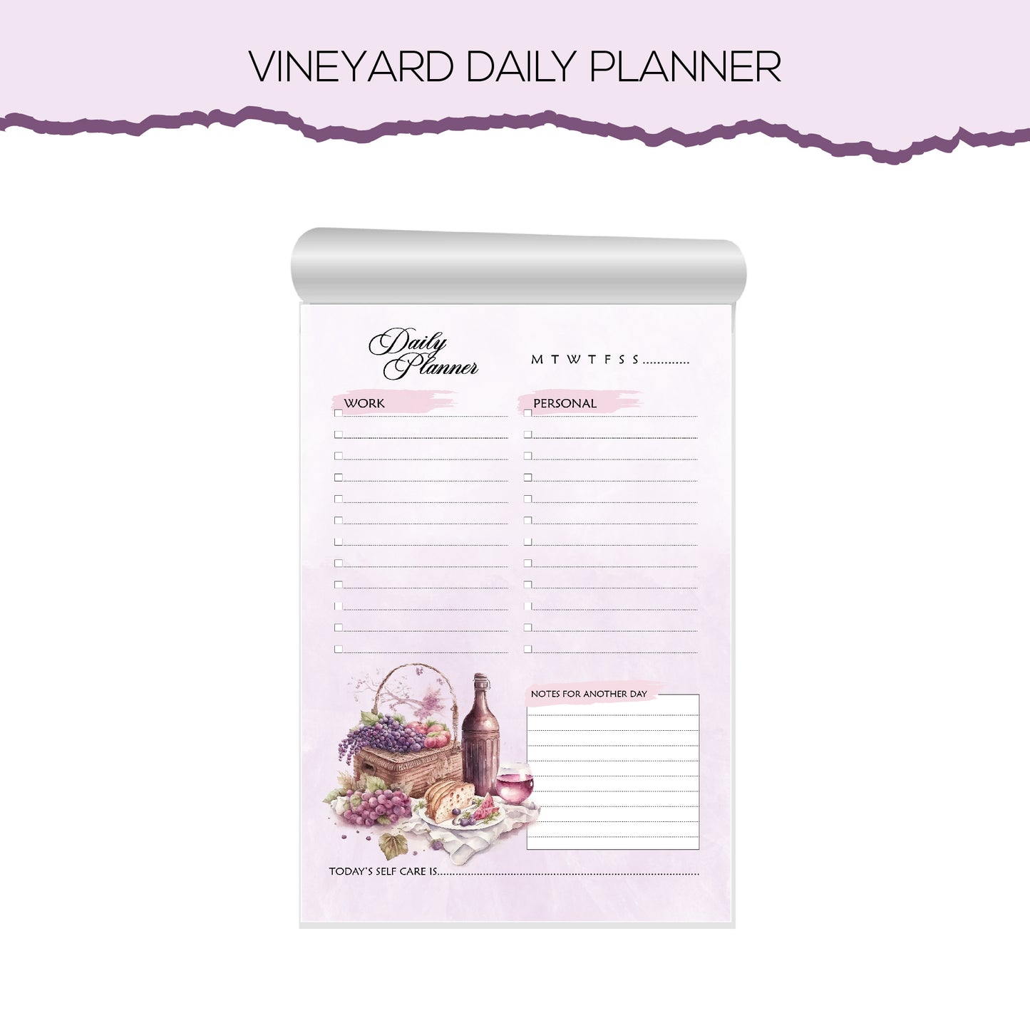 Vineyard Daily planner